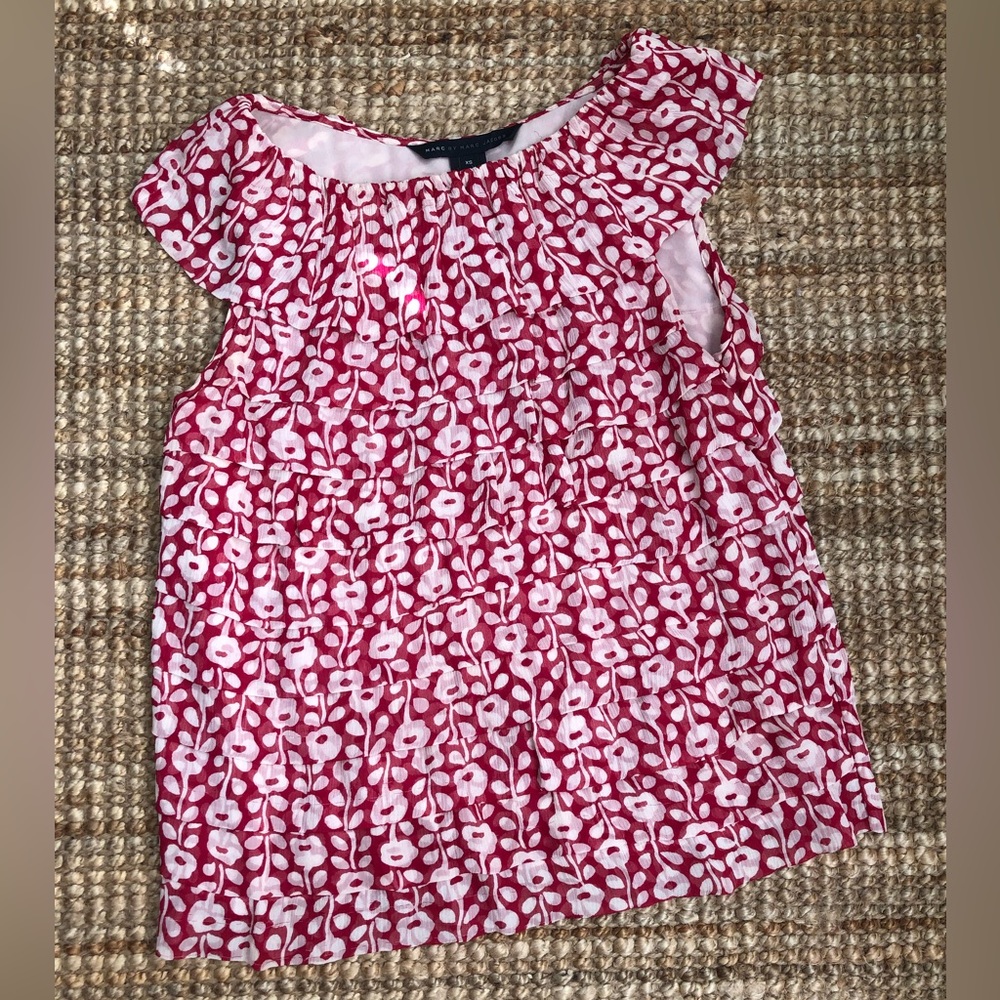 Marc Jacobs Tulip Silk Sleeveless Princess Top
